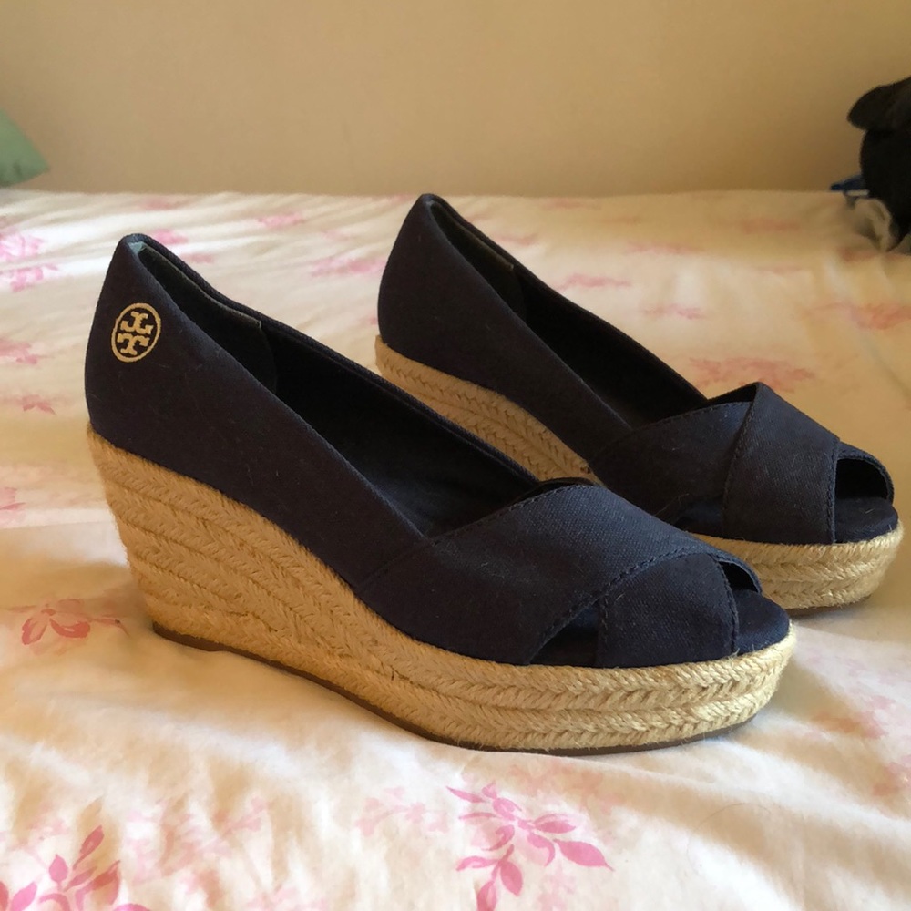 Tory Burch open toe wedge size 8.5